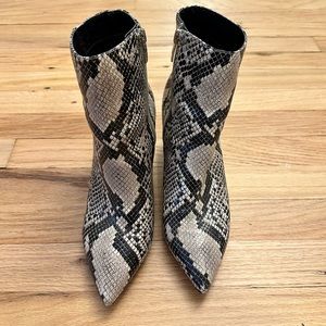 Marc Fisher Snake Ankle Booties